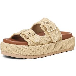 New! Women's Natural Platform Sandals